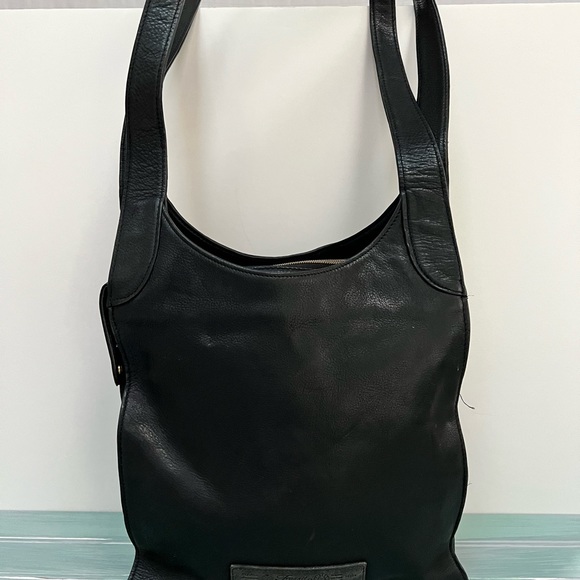 Vintage Fossil Black Saddle Leather Bag - Picture 4 of 14